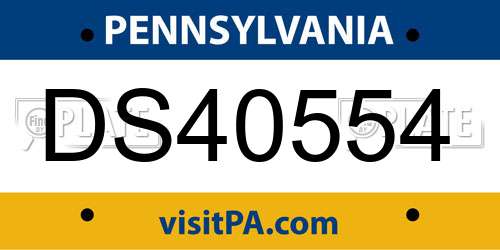 DS40554 Pennsylvania License Plate