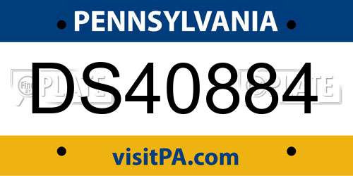 DS40884 Pennsylvania License Plate