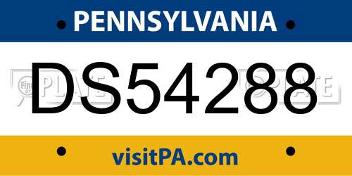 DS54288 Pennsylvania License Plate