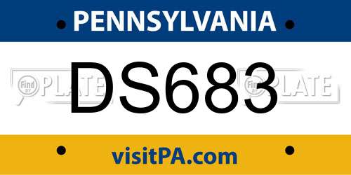 DS683 Pennsylvania License Plate