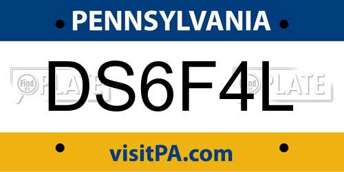 DS6F4L Pennsylvania License Plate