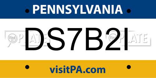 DS7B2I Pennsylvania License Plate