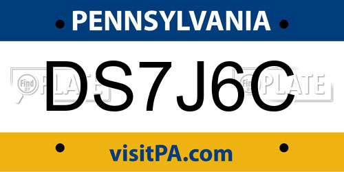 DS7J6C Pennsylvania License Plate