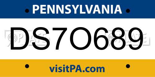 DS7O689 Pennsylvania License Plate