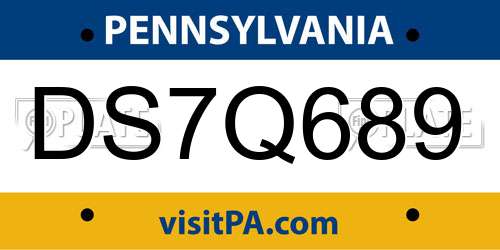 DS7Q689 Pennsylvania License Plate