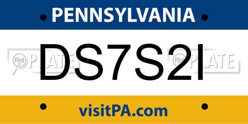 DS7S2I Pennsylvania License Plate