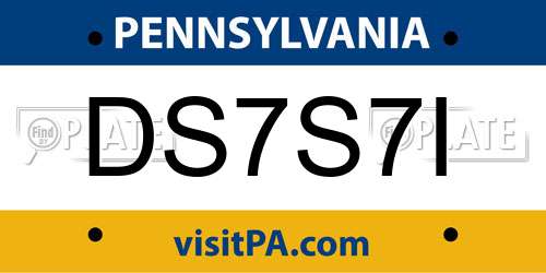 DS7S7I Pennsylvania License Plate