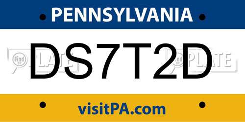 DS7T2D Pennsylvania License Plate