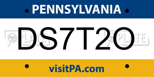 DS7T2O Pennsylvania License Plate