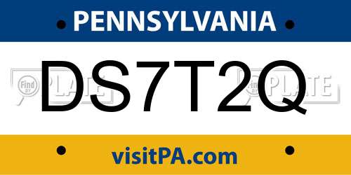 DS7T2Q Pennsylvania License Plate