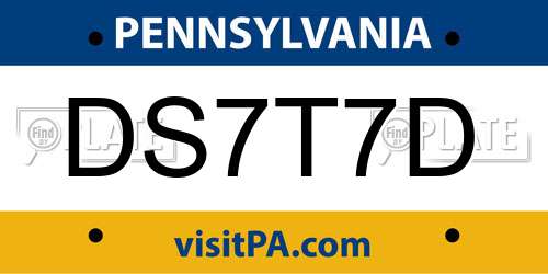 DS7T7D Pennsylvania License Plate