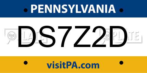 DS7Z2D Pennsylvania License Plate
