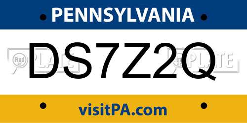DS7Z2Q Pennsylvania License Plate