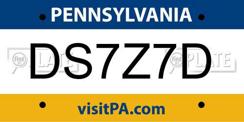 DS7Z7D Pennsylvania License Plate