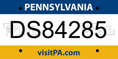 DS84285 Pennsylvania License Plate