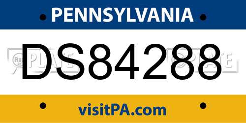 DS84288 Pennsylvania License Plate