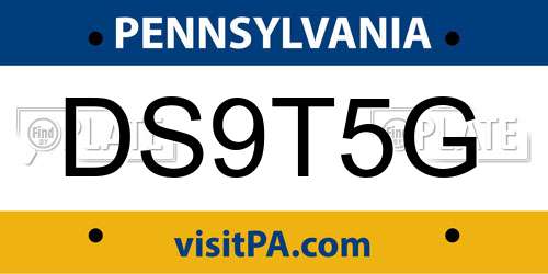 DS9T5G Pennsylvania License Plate