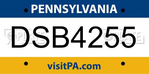 DSB4255 Pennsylvania License Plate
