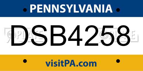 DSB4258 Pennsylvania License Plate