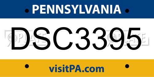 DSC3395 Pennsylvania License Plate