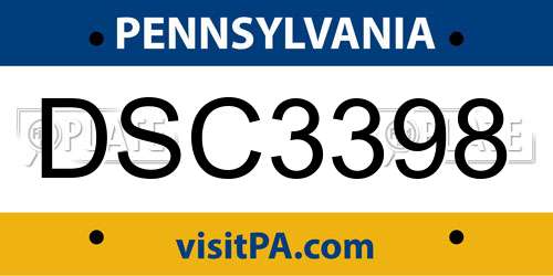 DSC3398 Pennsylvania License Plate