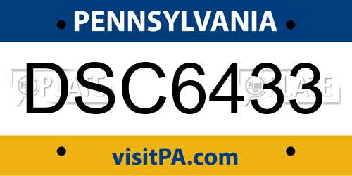 DSC6433 Pennsylvania License Plate