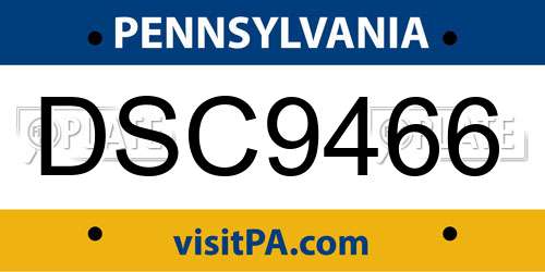 DSC9466 Pennsylvania License Plate
