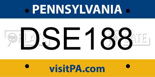 DSE188 Pennsylvania License Plate