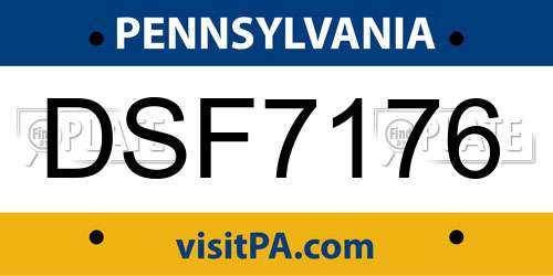 DSF7176 Pennsylvania License Plate