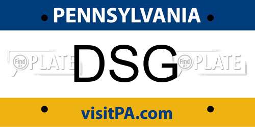 DSG Pennsylvania License Plate