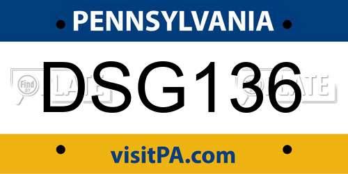 DSG136 Pennsylvania License Plate