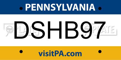 DSHB97 Pennsylvania License Plate