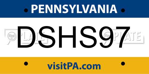 DSHS97 Pennsylvania License Plate