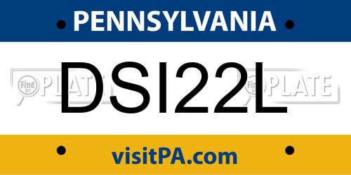 DSI22L Pennsylvania License Plate