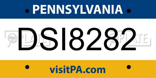 DSI8282 Pennsylvania License Plate