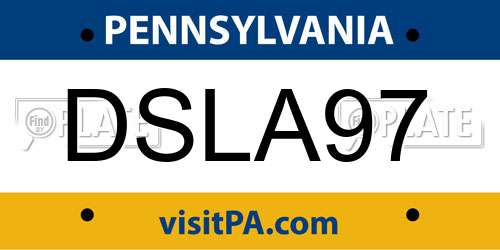 DSLA97 Pennsylvania License Plate
