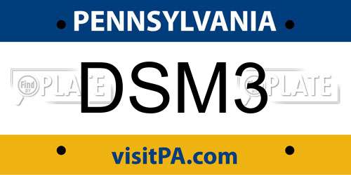 DSM3 Pennsylvania License Plate