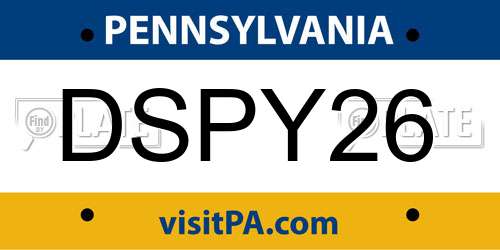 DSPY26 Pennsylvania License Plate