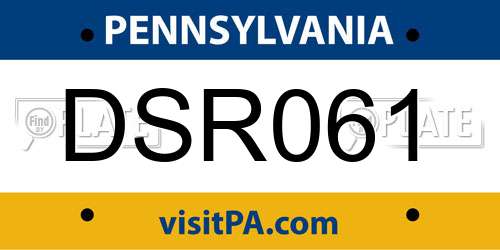 DSR061 Pennsylvania License Plate