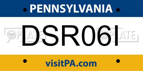 DSR06I Pennsylvania License Plate