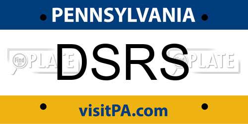 DSRS Pennsylvania License Plate