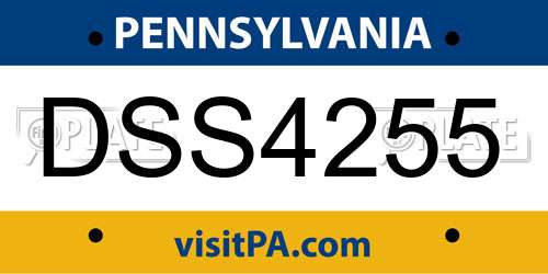 DSS4255 Pennsylvania License Plate