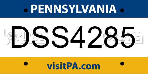 DSS4285 Pennsylvania License Plate