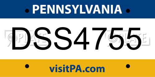 DSS4755 Pennsylvania License Plate