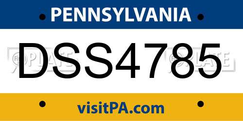 DSS4785 Pennsylvania License Plate