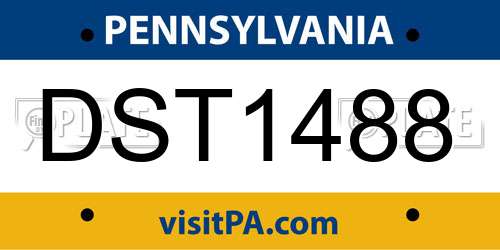DST1488 Pennsylvania License Plate