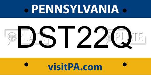 DST22Q Pennsylvania License Plate