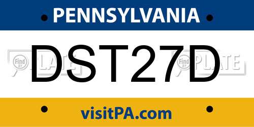 DST27D Pennsylvania License Plate