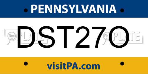 DST27O Pennsylvania License Plate