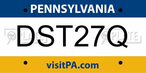 DST27Q Pennsylvania License Plate